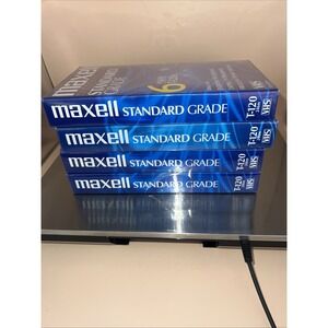 4 Maxwell Standard Grade 6 Hour VHS Tapes Sealed Blank 2 Packs Fast Ship‎